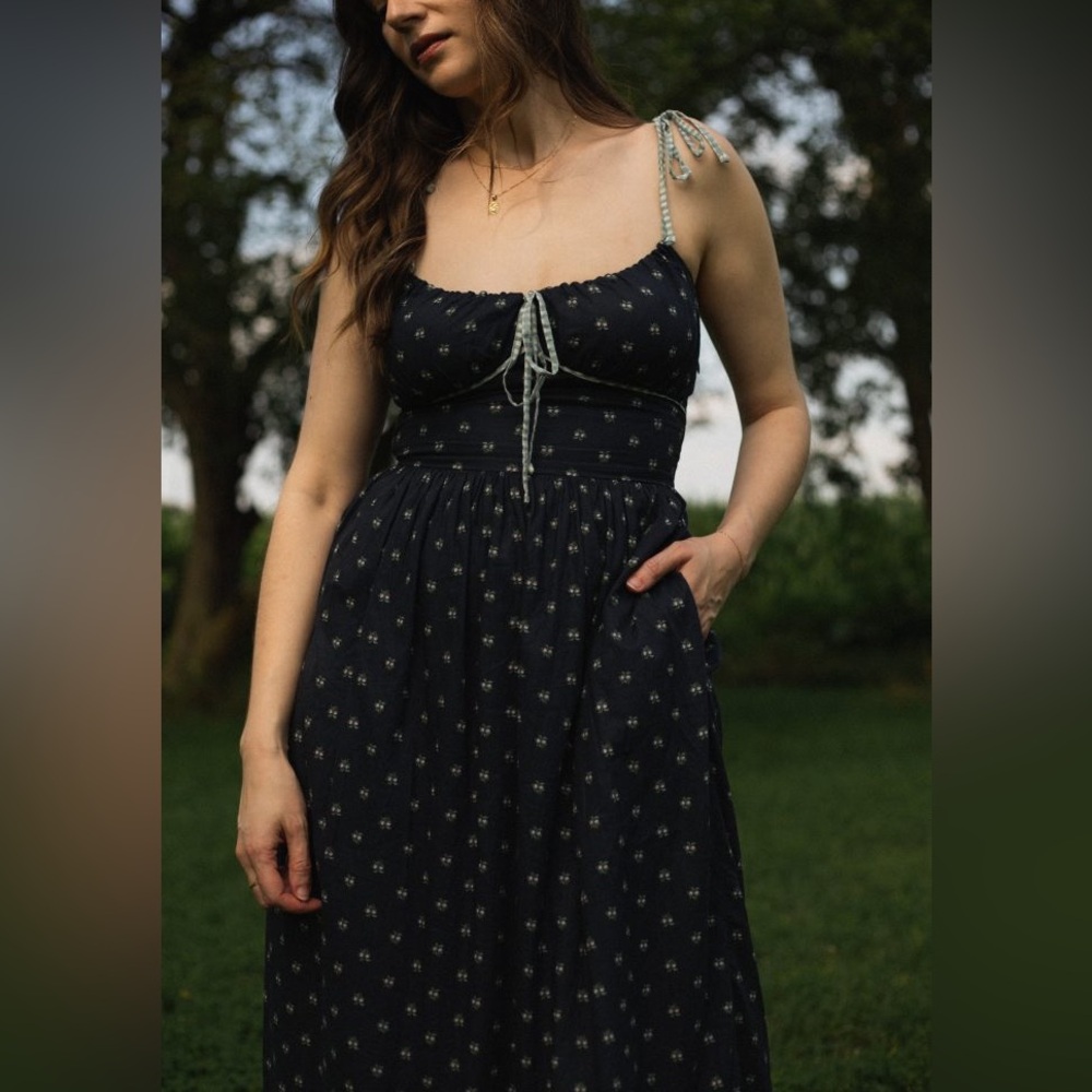 Christy Dawn Antara Dress Blueberry Dot Navy Print Sleeveless Dress XXL petite